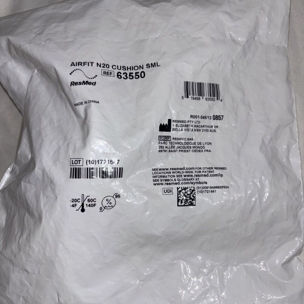 ResMed Airfit N20 Replacement Part Cushion Nasal 63550 Size Small NEW Sealed